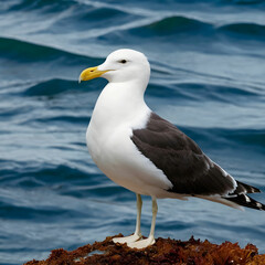 Fototapeta premium Beautiful shot of a Kelp gull during the day