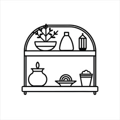  Decorative Wall Shelf Vector Art on White Background
