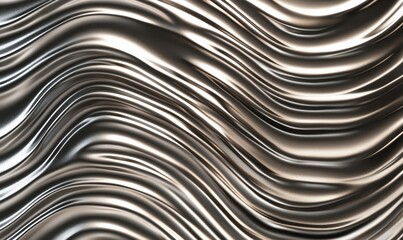 Metallic Waves Texture with Smooth Curves and Reflections, Abstract Design for Backgrounds and Visuals
