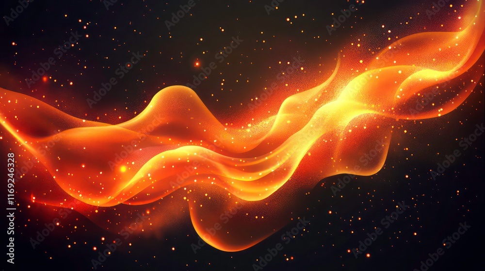 Canvas Prints fire sparks floating upward on dark background. glowing orange embers with bright red streaks. hot b