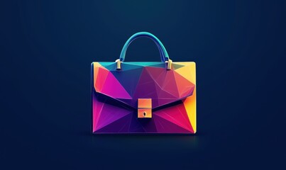 Colorful geometric briefcase design showcasing vibrant hues and modern aesthetics, perfect for fashion and business contexts