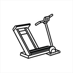 Treadmill Running Equipment Vector Art on White Background