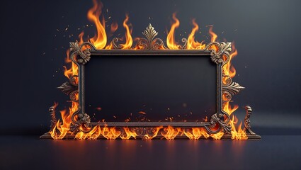 Frame with fire
