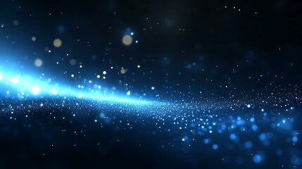Fototapeta premium Abstract Blue Sparkling Particles Background