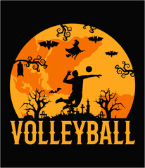 Volleyball Player Halloween Spooky Volleyball printable cut file.