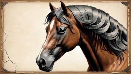 horse head sketch generative Al