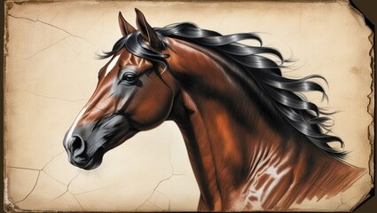 horse head sketch generative Al