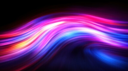 Fototapeta premium Abstract colorful wave patterns on a dark background.