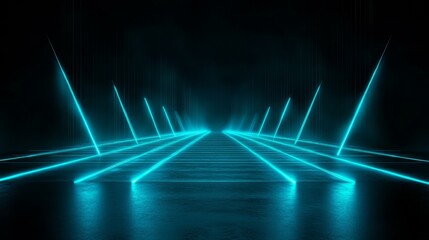 Neon Light Pathway Abstract Background
