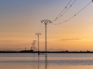 Sunset around the Albufera of Valencia (Spain)