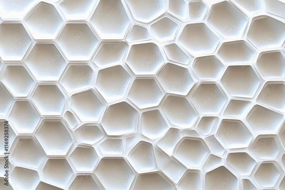 Poster abstract hexagonal 3d pattern with futuristic and clean lines.