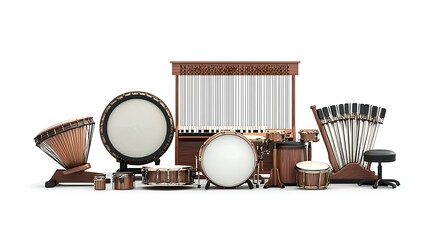 A collection of various musical instruments arranged aesthetically.