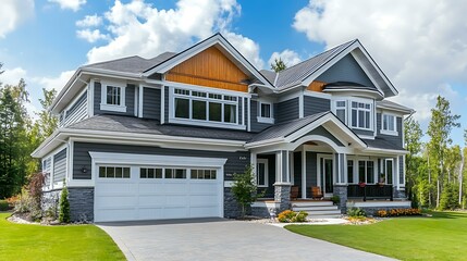 Modern House Exterior with Garage and Porch