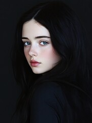 Fototapeta premium A stylish individual showcasing their curly hair in warm natural light