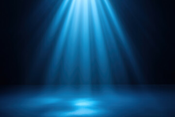 Soft blue scene spotlight with the ground stage, empty space presentation design  template