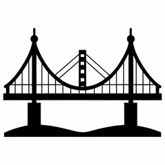 Network Bridge Silhouette Vector Art