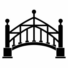 Network Bridge Silhouette Vector Art