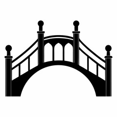Network Bridge Silhouette Vector Art