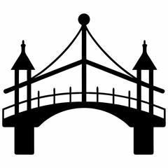Network Bridge Silhouette Vector Art