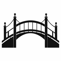 Network Bridge Silhouette Vector Art