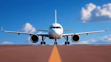 Airplane on Runway under Clear Sky