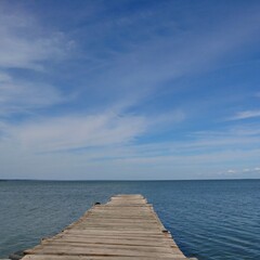 Fototapeta premium wooden pier on the sea