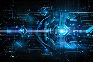 Obraz premium Abstract digital circuit board background. Futuristic technology concept.