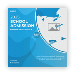 School admission social banner design social media post design template