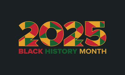 Black History Month 2025. African American History. Celebrated annual. February and October. Poster, card, banner, background. Vector illustration