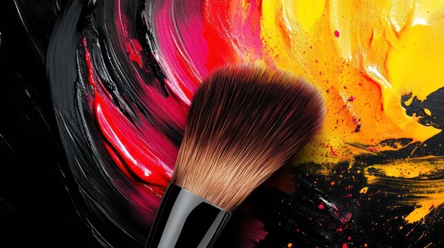 Logo make up brush painted back ground isolated. Perfect design for headline and sale banner.