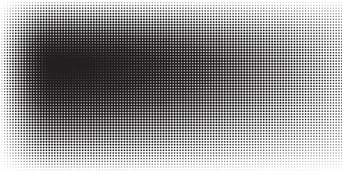 Comic halftone wave background. Dotted curved flow wallpaper. Abstract textured fluid backdrop. Black grit pop art swoosh element for poster, banner, overlay, card, brochure, flyer, leaflet.