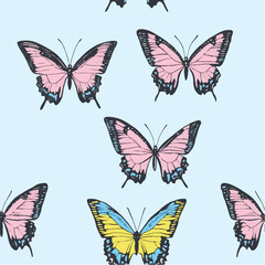 Illustration vector of Butterfly Seamless Pattern