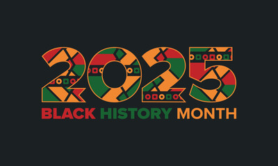 Black History Month 2025. African American History. Celebrated annual. February and October. Poster, card, banner, background. Vector illustration