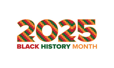 Black History Month 2025. African American History. Celebrated annual. February and October. Poster, card, banner, background. Vector illustration