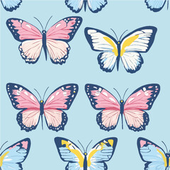 Illustration vector of Butterfly Seamless Pattern