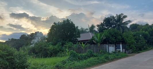 sunset in the mountains