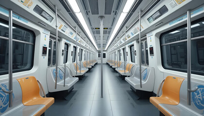 Fototapeta premium Inside of metro train 