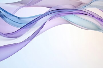 Naklejka premium 柔らかな色合いの透明なウェーブが交差する抽象的な表現