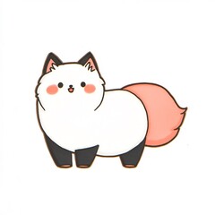 Charmingly Illustrated Fluffy Fox Enamel Pin Design. AI Generated