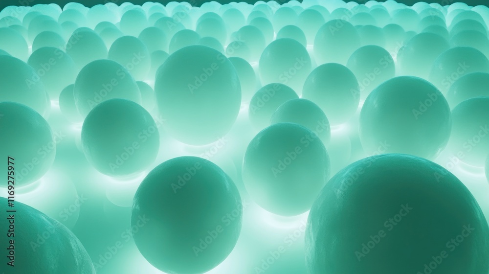 Aufkleber A field of glowing spheres creating a surreal, ethereal atmosphere.