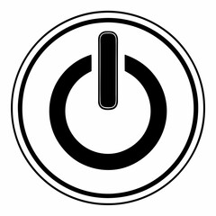 Power Button Black Silhouette Vector
