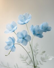 Delicate Light Blue Flowers Softly Resting