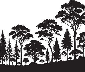 the nature tree with jungle victor silhouette .