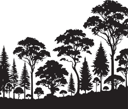 the nature tree with jungle victor silhouette .