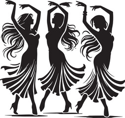 dancing model her amazing style victor silhouette . 