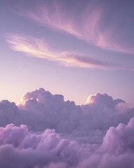 Serene Purple Cloudscape With a Heavenly Glow.