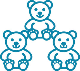 A simple and solid color outline teddy Bear icon vector and illustration design.