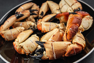 crab claws food seafood fresh tasty dish delicious gourmet food background on the table rustic food top view copy space Vegetarian food pescetarian diet