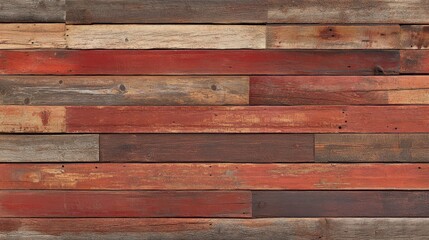 Naklejka premium Rustic Wooden Planks with a Warm Brown and Red Color Palette