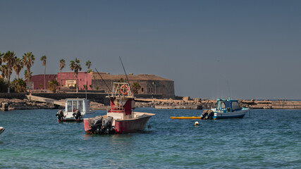 Port of isle de goree, a former slave port on the named island, just outside of Dakar in Senegal....